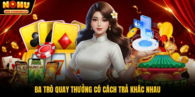 Ba trò quay thưởng có cách trả khác nhau